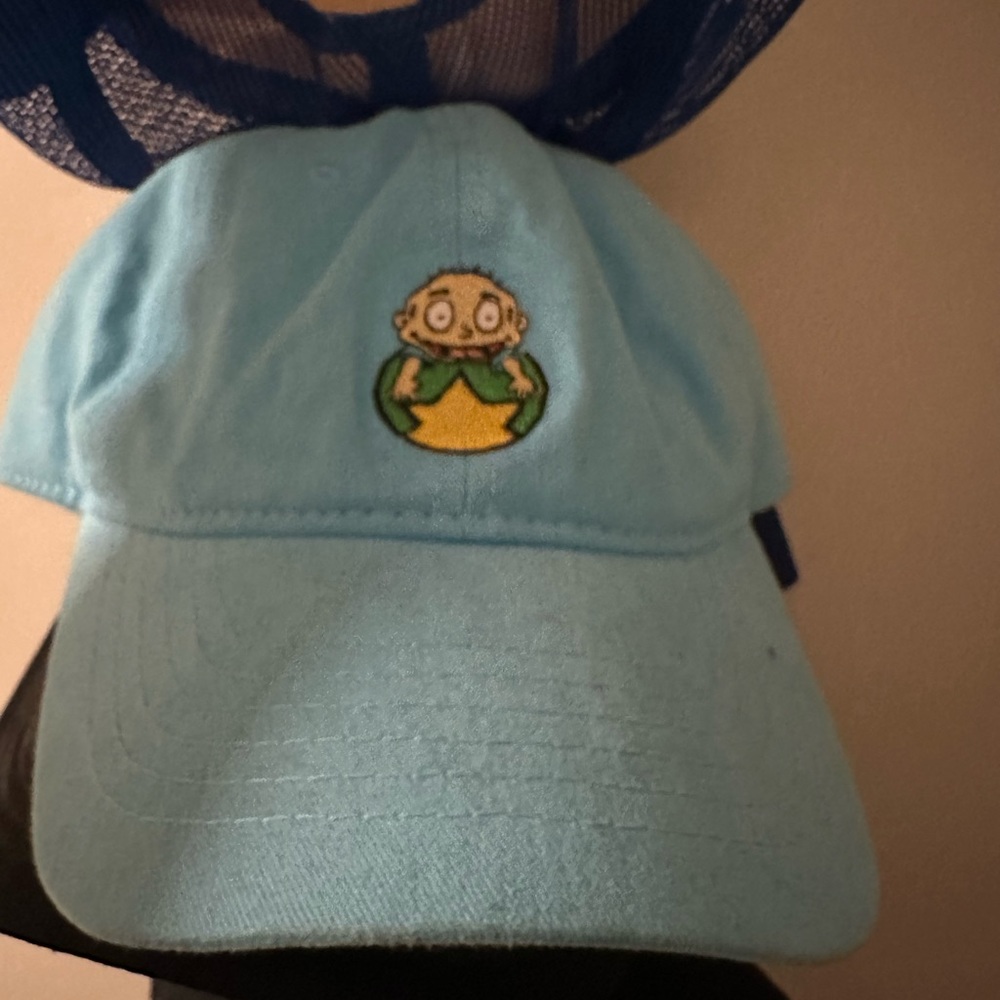 Blue Baseball Hat with Cartoon Emblem